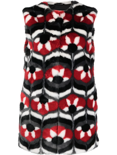 Boutique Moschino Faux Fur Vest For Women In Black