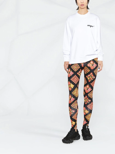 La Doublej Floral-print Stretch-jersey Leggings In Black