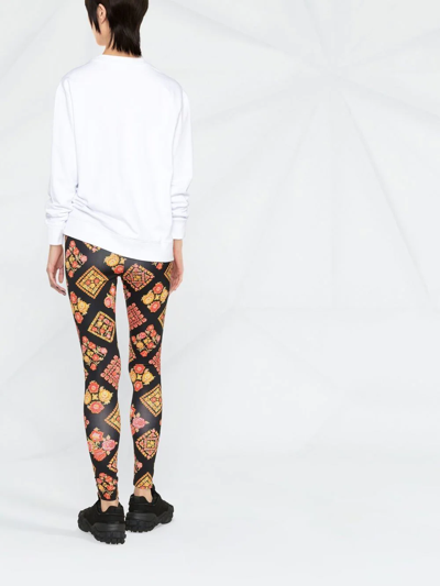 La Doublej Floral-print Stretch-jersey Leggings In Black