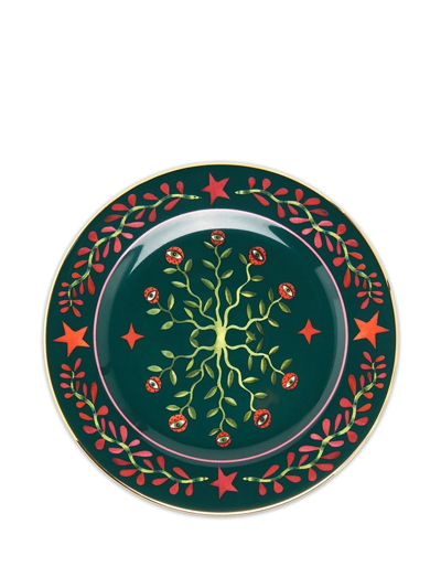 La Doublej Eye Vines Set Of Two Dessert Plates In Green