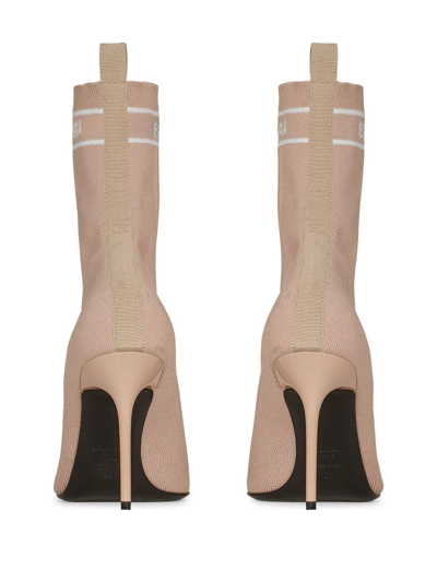 Shop Balmain Sock-style Stiletto Boots In Neutrals