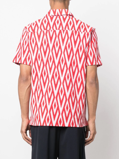 Shop Orlebar Brown Howell Pattern-jacquard Shirt In Red