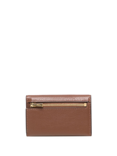 Shop Mulberry Sadielogo-plaque Cardholder In Brown