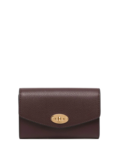 Shop Mulberry Darley Leather Wallet In Braun