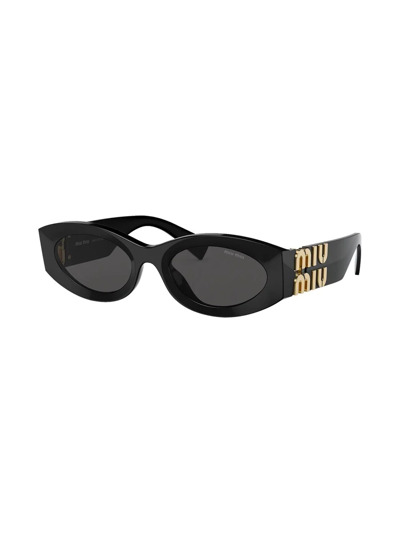 Miu Miu 0mu 11ws Miu Glimpse 1ab5s0 Nero Sunglasses In Grey