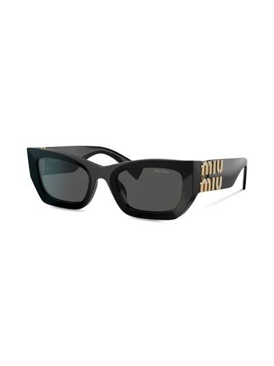 Miu Miu Mu 09ws Rectangle-frame Acetate Sunglasses In Black
