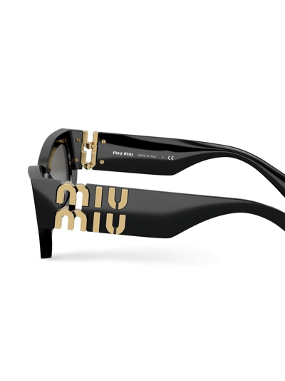 Shop Miu Miu Rectangle Frame Sunglasses In Black