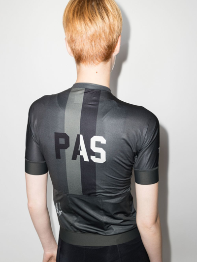 Shop Pas Normal Studios T.k.o Striped Cycling Jersey In Grün