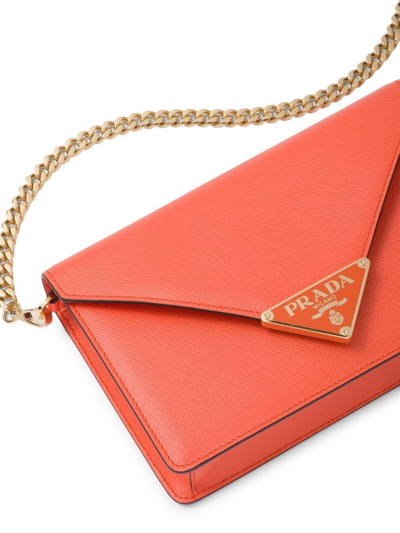 Shop Prada Envelope Shoulder Bag In Orange