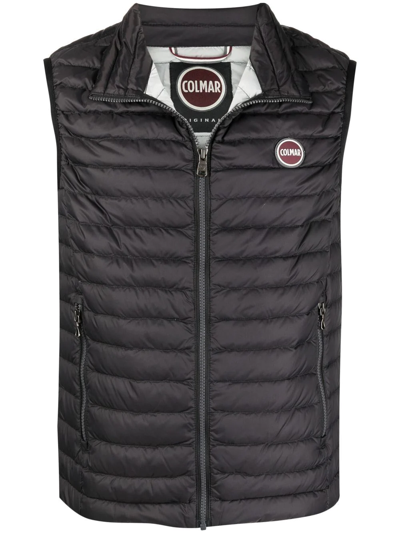 Shop Colmar Logo-patch Quilted Gilet In Black