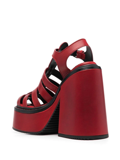 Dsquared2 170mm Heeled Platform Sandals In Red