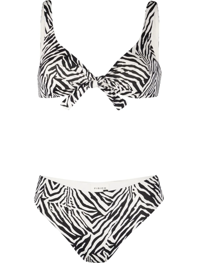 Shop Fisico Reversible Zebra-print High-rise Bikini In Schwarz