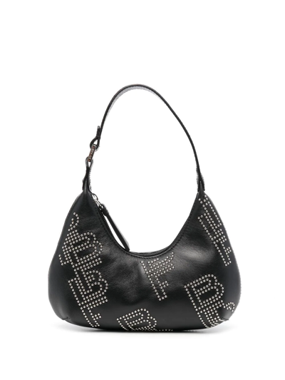 Shop By Far Stud-embellished Leather Tote Bag In Black