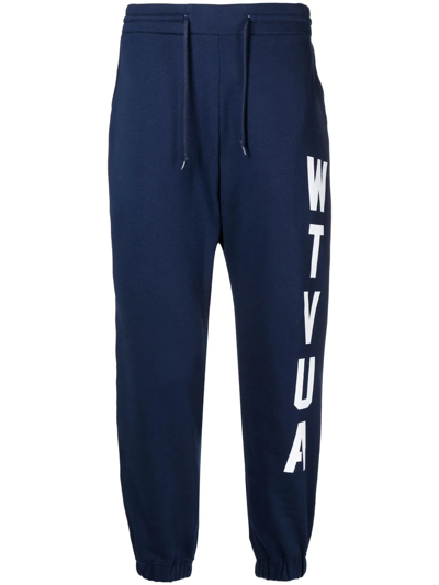 Wtaps Logo-print Track Trousers In Blau | ModeSens