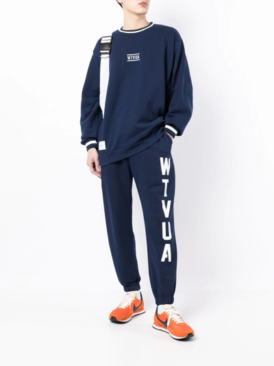 Wtaps Logo-print Track Trousers In Blau | ModeSens