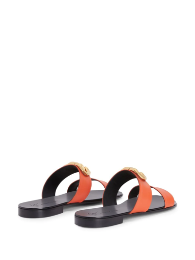 Shop Giuseppe Zanotti Gregory Double-strap Sandals In Orange