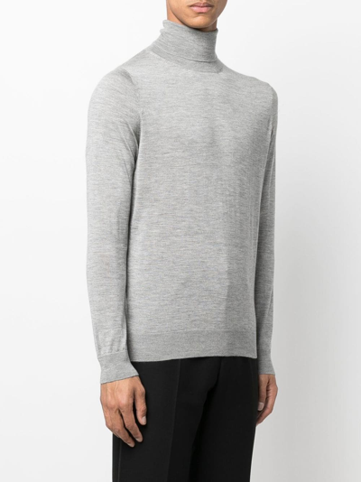 Shop Colombo Fine-knit Roll-neck Jumper In Grey