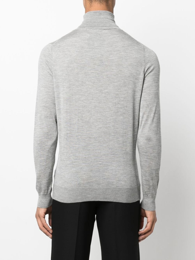 Shop Colombo Fine-knit Roll-neck Jumper In Grey