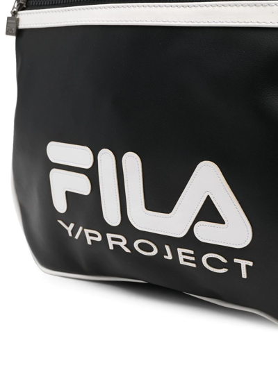 Shop Y/project X Fila Wire Leather Shoulder Bag In Black