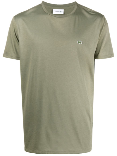 Shop Lacoste Logo Detail T-shirt In Green