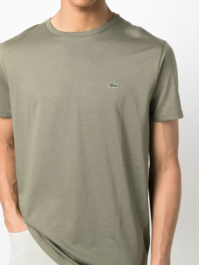 Shop Lacoste Logo Detail T-shirt In Green