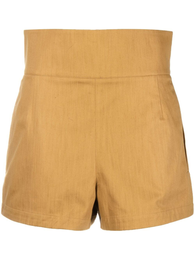 Ferragamo High-waisted Tailored Shorts In Yellow