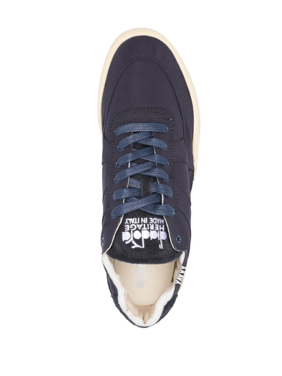 Shop Diadora Embroidered Lace-up Sneakers In Blue