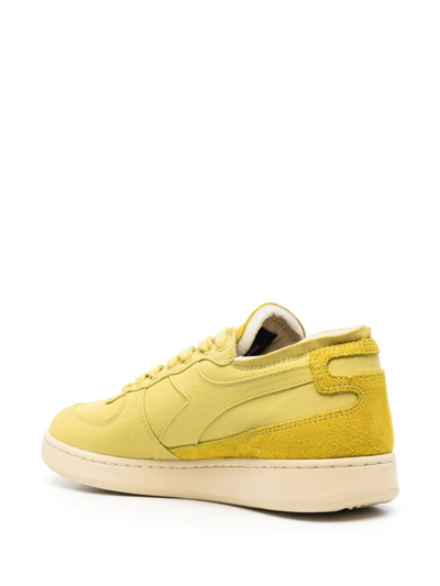 Shop Diadora Panelled Lace-up Sneakers In Yellow