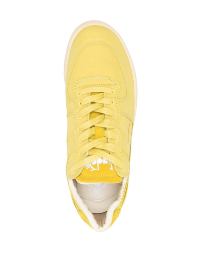 Shop Diadora Panelled Lace-up Sneakers In Yellow
