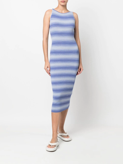 Shop Paloma Wool Horizontal-stripe Bodycon Midi Dress In Violett