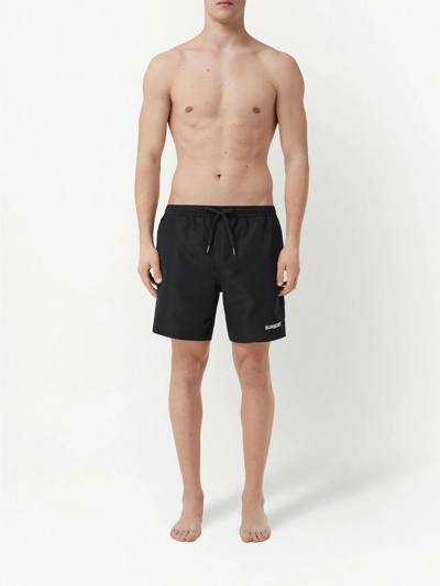 Shop Burberry Logo-print Swim Shorts In Schwarz