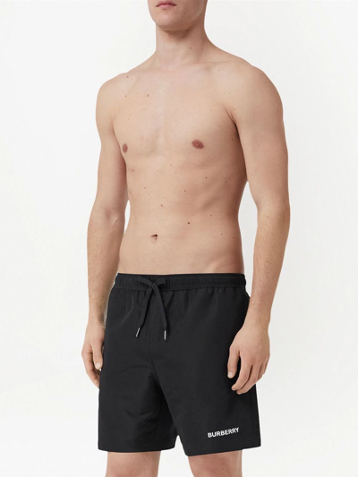 Shop Burberry Logo-print Swim Shorts In Schwarz