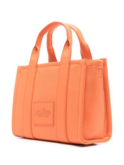 Shop Marc Jacobs Small The Leather Tote Bag In Orange