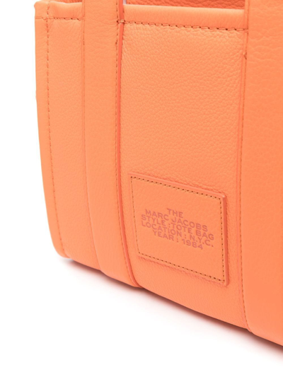 Shop Marc Jacobs Small The Leather Tote Bag In Orange
