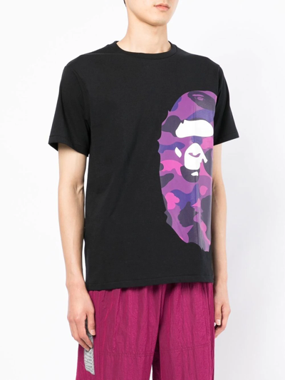 Shop A Bathing Ape Camo Ape-print Short-sleeve T-shirt In Schwarz