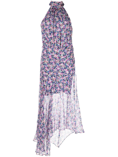 Shop Veronica Beard Leia Halterneck Dress In Violett