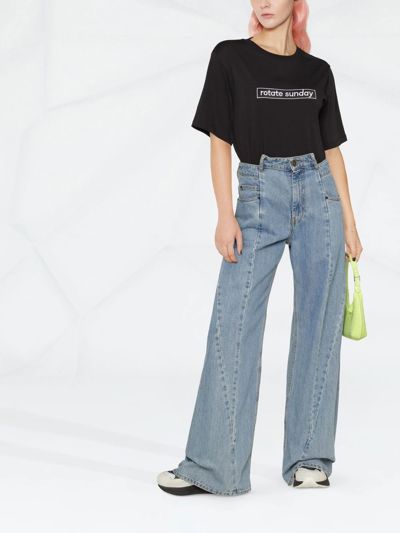 Rotate Birger Christensen Aster Organic Cotton T-shirt In Black