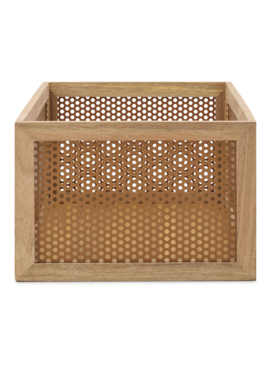 Shop Neat Method Bins, Baskets, & Cabinets Perforated Acacia Basket In Brass