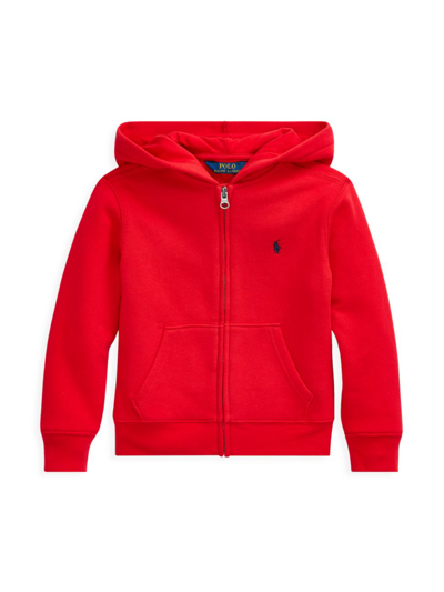 Shop Polo Ralph Lauren Boy's Cotton-blend Fleece Hoodie In Red