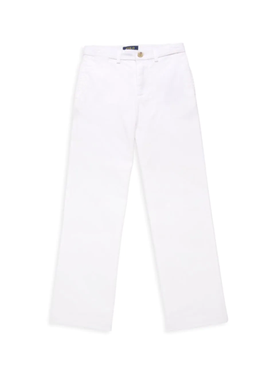 Shop Polo Ralph Lauren Little Boy's & Boy's Flat Front Pants In White
