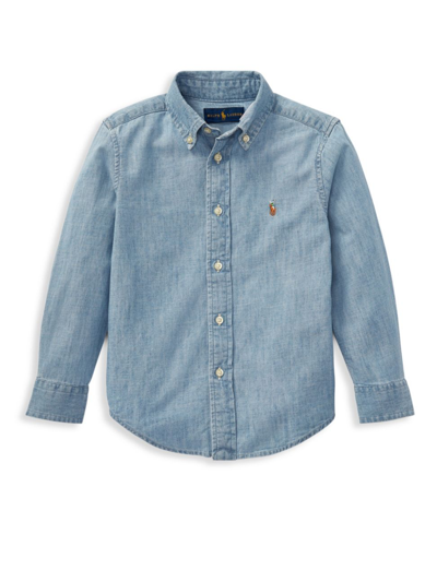 Shop Polo Ralph Lauren Little Boy's & Boy's Chambray Shirt In Blue