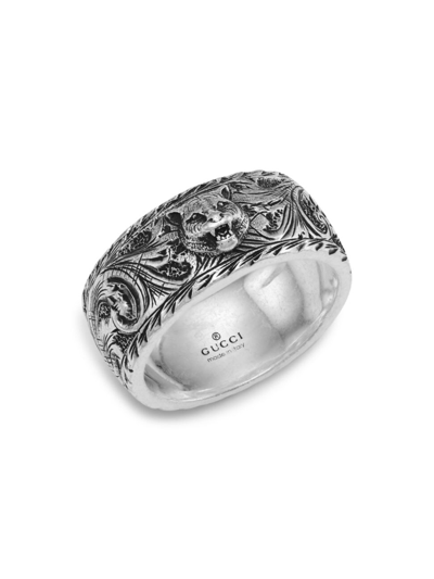 Shop Gucci Sterling Silver Gatto Ring