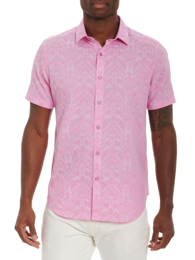 Shop Robert Graham Men's Highland Damask Woven Shirt In Light Pink