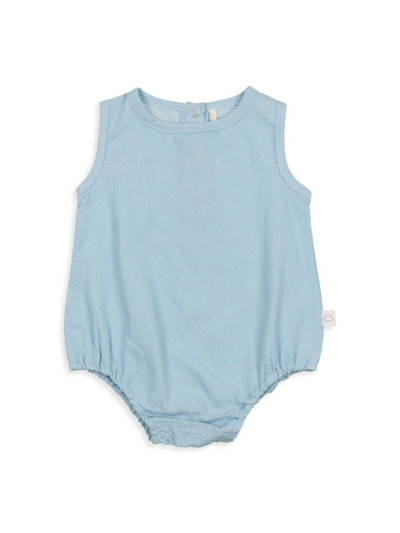Shop Pouf Baby's Denim Bodysuit In Light Denim