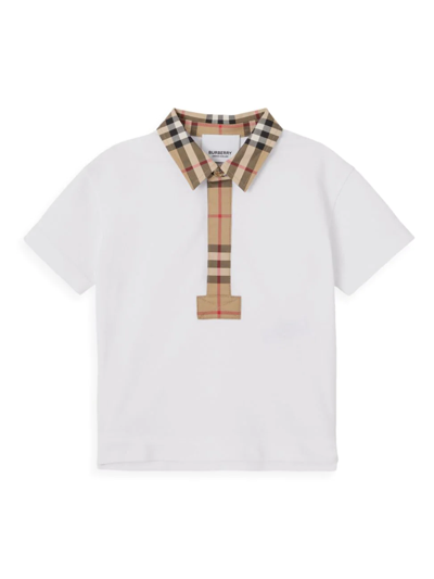 Shop Burberry Baby Boy's & Little Boy's Johane Polo Shirt In White