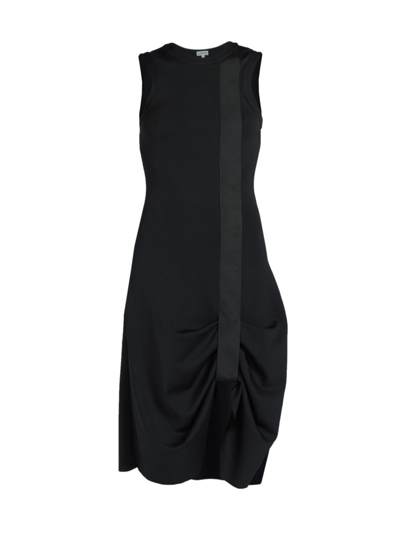 Shop Loewe Women's Draped Sleeveless Midi-dress In Black
