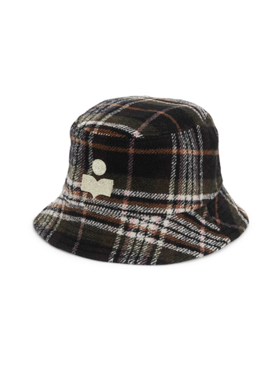 Shop Isabel Marant Men's Haleyh Check Wool Bucket Hat In Neutral
