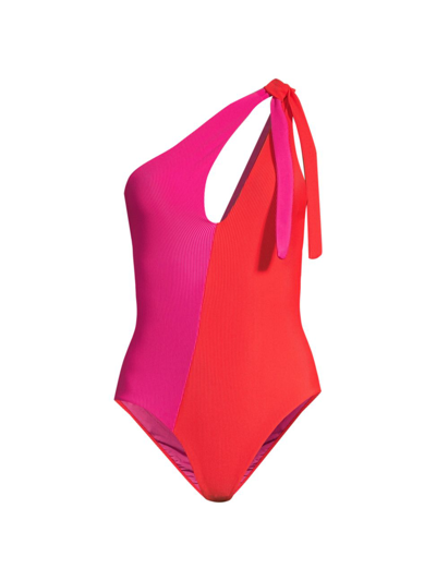 Shop Beach Riot Women's Nia One-piece Swimsuit In Magenta Coral