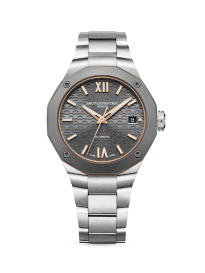 Shop Baume & Mercier Women's Riviera Stainless Steel-titanium Bracelet Watch
