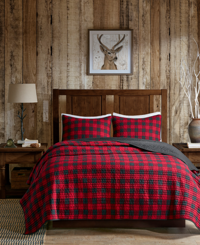 Shop Woolrich Buffalo Check Reversible 3-pc. Quilt Set, Full/queen In Red
